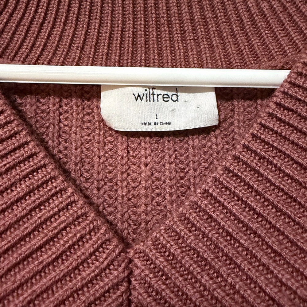 Wilfred relaxed V-Neck oversized Sweater belize merino wool size 1 vvguc - Picture 2 of 7